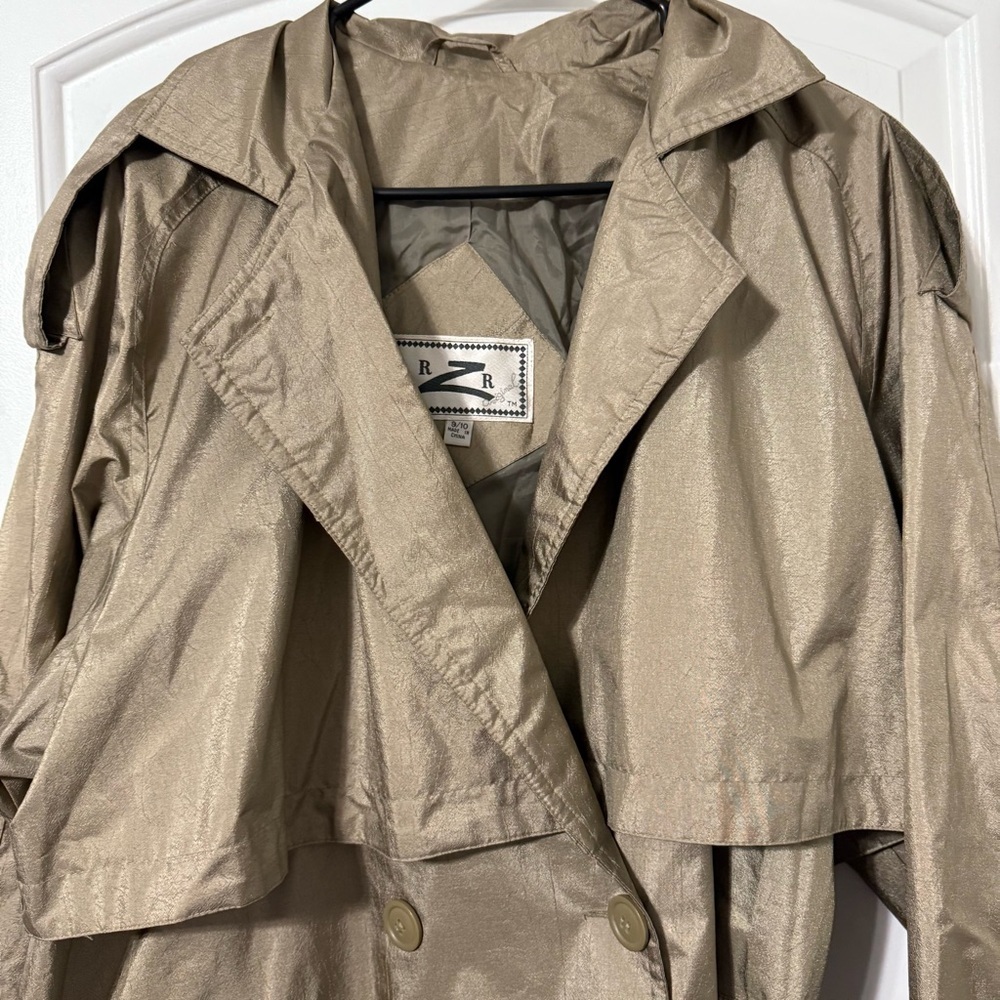 Vintage RZR Original Trench Coat Size 9/10 Polyester Nylon - Picture 2 of 7